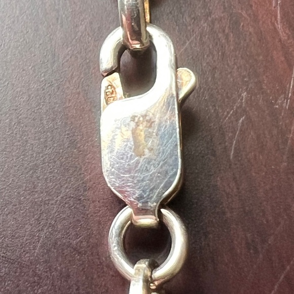 Garnet 925 W/ 18K Accents Italy Pendant W/ 925 Adjustable Italy Rolo 18" Chain - Picture 14 of 15